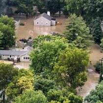 Überflutungen im nördlichen Indianapolis im US-Bundesstaat Indiana. 