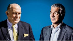 Sergio P. Ermotti (rechts im Bild) wurde zum neuen Präsidenten des Verwaltungsrates gewählt, nachdem Walter B. Kielholz (links im Bild) beschlossen hatte, sich nicht zur Wiederwahl zu stellen.