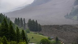 Ampleur de l'éboulement à Blatten.