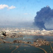Überschwemmungen in der Grossstadt Sendai in Nordjapan nach dem Beben und Tsunami vom 11. März 2011.