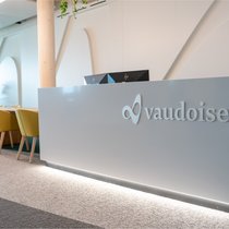 Zone d'accueil de la Vaudoise Assurances à Berne-Wankdorf.