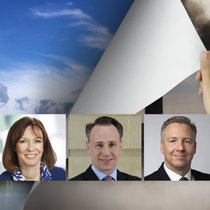 Auch Axa, Baloise, Helvetia, Mobiliar und Swiss Life beschäftigen sich mit dem Energiewandel und allesamt bekräftigen sie den hohen Stellenwert des Themas. Im Bild v.l.: Patrick Frost (Swiss Life), Michèle Rodoni (Mobiliar), Thomas Buberl (Axa), Martin Jara (Helvetia) und Gert de Winter (Bâloise).