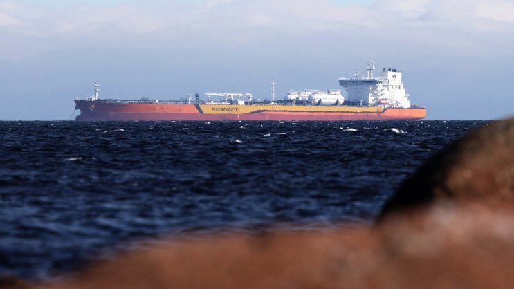 Indien war 2025 der grösste Abnehmer von russischem Rohöl: Öltanker der Firma Rosneft im Mai 2025 in der Ostsee.