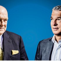 Sergio P. Ermotti (rechts im Bild) wurde zum neuen Präsidenten des Verwaltungsrates gewählt, nachdem Walter B. Kielholz (links im Bild) beschlossen hatte, sich nicht zur Wiederwahl zu stellen.