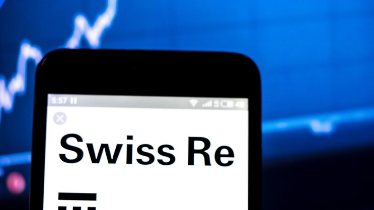 Swiss Re logo seen displayed on a smart phone.