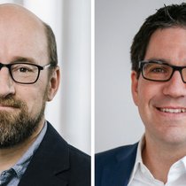 V.l.n.r.: Michael Hanisch, Head of Technology, Amazon Web Services (AWS), und Raphael Graber, Lead Cloud Solutions, Helvetia.
