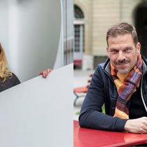 Mia Mendez, Vorstandsmitglied beim Pensionskassenverband ASIP, und Markus Theunert, Geschäftsleiter von männer.ch