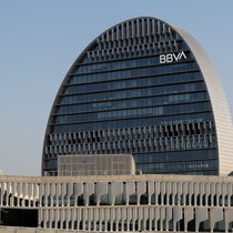 Siège social de la grande banque espagnole BBVA à Madrid.