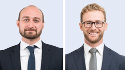 Senior-Portfoliomanager Karl Ruzsics (links) und Jamil Bouallai, stellvertretender Portfoliomanager des dedizierten Cat-Bond-Teams.