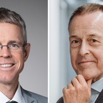 Sehen einen bevorstehenden fundamentalen Wandel der Pensionskassenwelt wegen KI: Martin Eling (links), HSG-Professor, und Jörg Odermatt, Gründer und Verwaltungsratspräsident von Pensexpert.