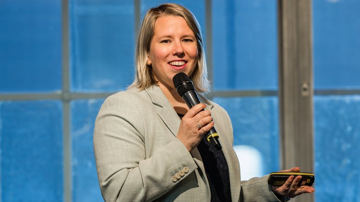 Isabel Steinhoff, Mitgründerin von Dimenteers, sprach am «HZ Insurance Horizon Day ’23» über neue Technologien und deren Mehrwert im Metaverse.