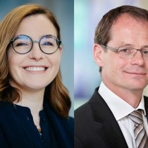 Claire-Marie Coste-Lepoutre und Oskar Buchauer tauschen die Posten.