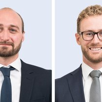 Senior-Portfoliomanager Karl Ruzsics (links) und Jamil Bouallai, stellvertretender Portfoliomanager des dedizierten Cat-Bond-Teams.