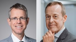 Sehen einen bevorstehenden fundamentalen Wandel der Pensionskassenwelt wegen KI: Martin Eling (links), HSG-Professor, und Jörg Odermatt, Gründer und Verwaltungsratspräsident von Pensexpert.