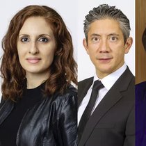 Yvan Berthou, designierter Chief Insurance Officer Non-Life, Eliana Sarli, designierte CFO, Michel Foong, designierter Chief Technology & Operations Officer und Deborah Bass, designierte Head of Communications & Public Affairs bei Generai Schweiz (v.l.n.r.).
