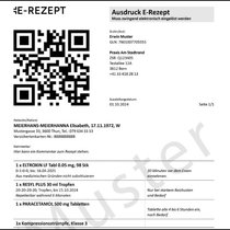 So oder ähnlich könnte das künftige E-Rezept als Ausdruck aussehen.