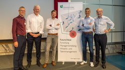 Führten spannende Diskussionen: Martin Eling (IVW), Urs Arbter (SVV), Christian Biener (IVW), Alexander Braun (IVW) und Hato Schmeiser (IVW; v.l.n.r.). 
